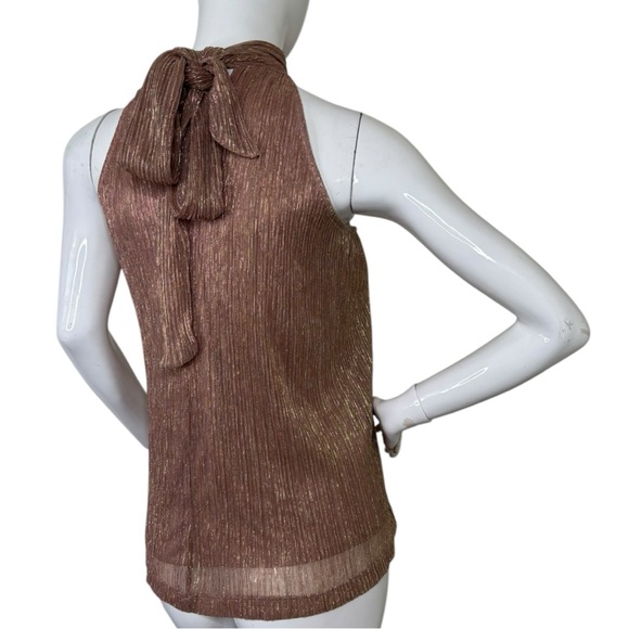 NWT Metallic sparkly holiday party Elegant Brown pink gold bold sexy Halter XL - Picture 15 of 15